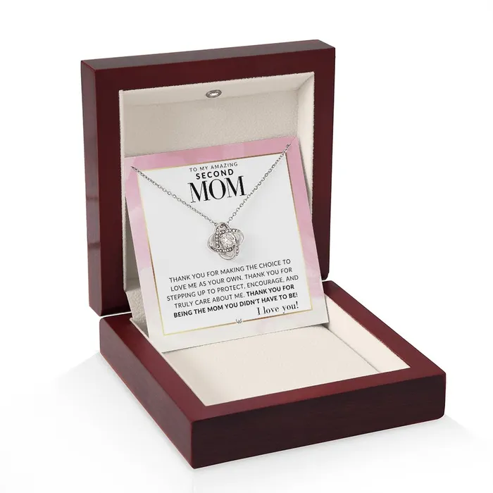 ShineOn Fulfillment Necklaces Second Mom Gift Thank You Present for Stepmom Bonus Mom Second Mom Unbiological Mom or Other Mom Great For Mothers Day Christmas Her Birthday Or As An Encouragement Gift