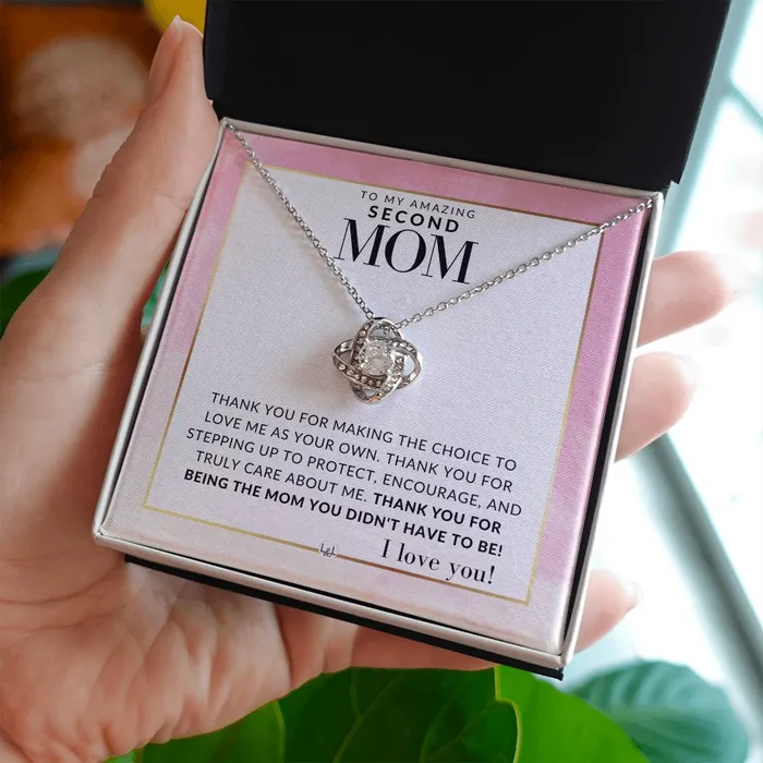 ShineOn Fulfillment Necklaces Second Mom Gift Thank You Present for Stepmom Bonus Mom Second Mom Unbiological Mom or Other Mom Great For Mothers Day Christmas Her Birthday Or As An Encouragement Gift