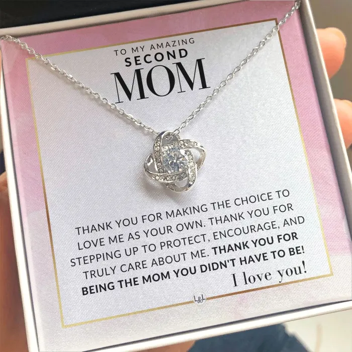 ShineOn Fulfillment Necklaces Second Mom Gift Thank You Present for Stepmom Bonus Mom Second Mom Unbiological Mom or Other Mom Great For Mothers Day Christmas Her Birthday Or As An Encouragement Gift