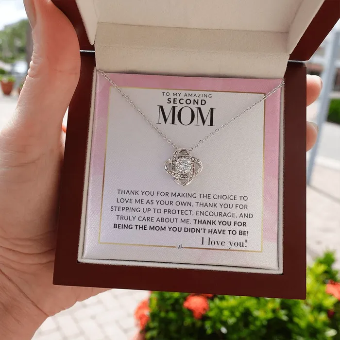 ShineOn Fulfillment Necklaces Second Mom Gift Thank You Present for Stepmom Bonus Mom Second Mom Unbiological Mom or Other Mom Great For Mothers Day Christmas Her Birthday Or As An Encouragement Gift