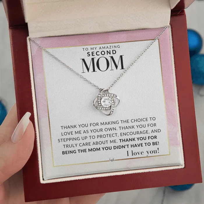 ShineOn Fulfillment Necklaces Second Mom Gift Thank You Present for Stepmom Bonus Mom Second Mom Unbiological Mom or Other Mom Great For Mothers Day Christmas Her Birthday Or As An Encouragement Gift