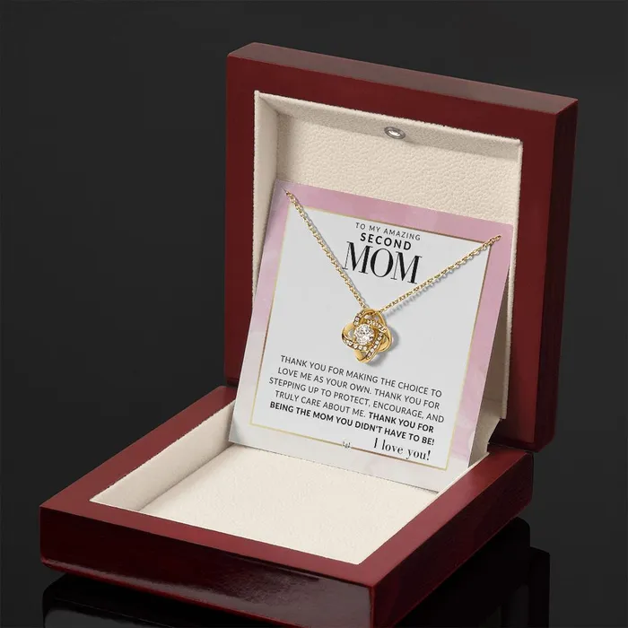 ShineOn Fulfillment Necklaces Second Mom Gift Thank You Present for Stepmom Bonus Mom Second Mom Unbiological Mom or Other Mom Great For Mothers Day Christmas Her Birthday Or As An Encouragement Gift