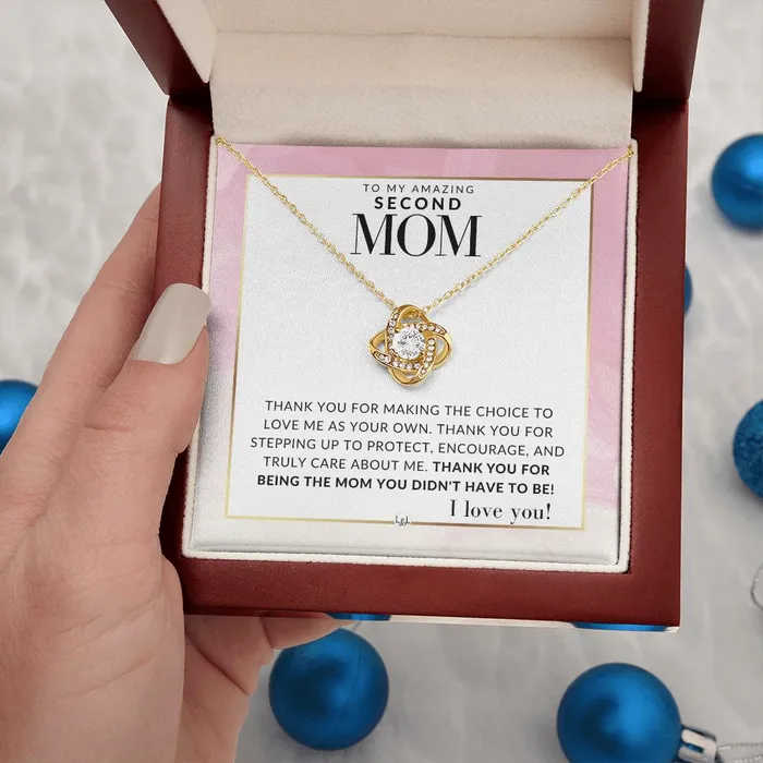 ShineOn Fulfillment Necklaces Second Mom Gift Thank You Present for Stepmom Bonus Mom Second Mom Unbiological Mom or Other Mom Great For Mothers Day Christmas Her Birthday Or As An Encouragement Gift