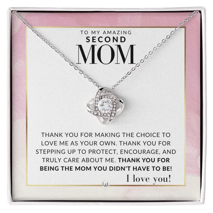 ShineOn Fulfillment Necklaces Second Mom Gift Thank You Present for Stepmom Bonus Mom Second Mom Unbiological Mom or Other Mom Great For Mothers Day Christmas Her Birthday Or As An Encouragement Gift