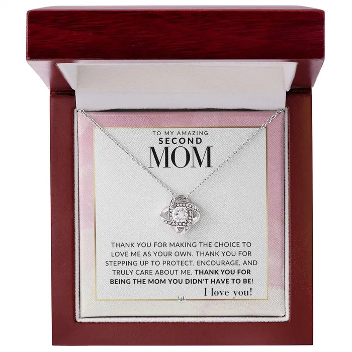 ShineOn Fulfillment Necklaces Second Mom Gift Thank You Present for Stepmom Bonus Mom Second Mom Unbiological Mom or Other Mom Great For Mothers Day Christmas Her Birthday Or As An Encouragement Gift