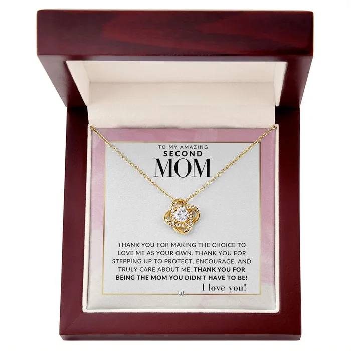 ShineOn Fulfillment Necklaces Second Mom Gift Thank You Present for Stepmom Bonus Mom Second Mom Unbiological Mom or Other Mom Great For Mothers Day Christmas Her Birthday Or As An Encouragement Gift