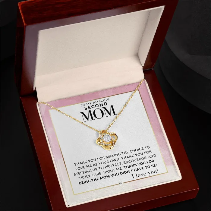 ShineOn Fulfillment Necklaces Second Mom Gift Thank You Present for Stepmom Bonus Mom Second Mom Unbiological Mom or Other Mom Great For Mothers Day Christmas Her Birthday Or As An Encouragement Gift