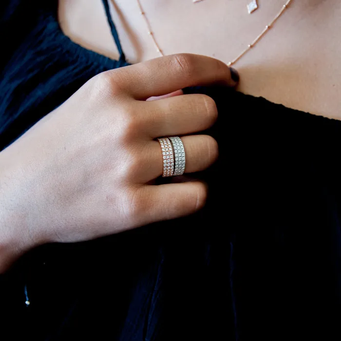 Vivien Frank Designs Diamond Cigar Ring RoseGold Rings