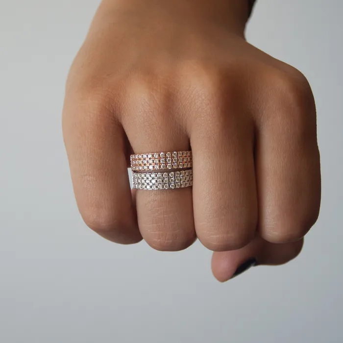 Vivien Frank Designs Diamond Cigar Ring RoseGold Rings