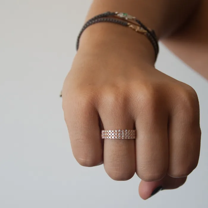 Vivien Frank Designs Diamond Cigar Ring RoseGold Rings