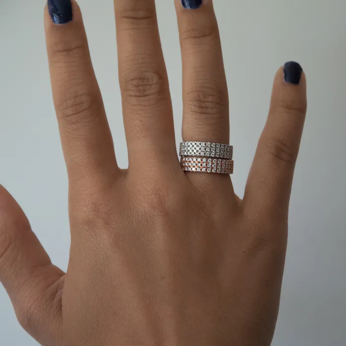 Vivien Frank Designs Diamond Cigar Ring RoseGold Rings