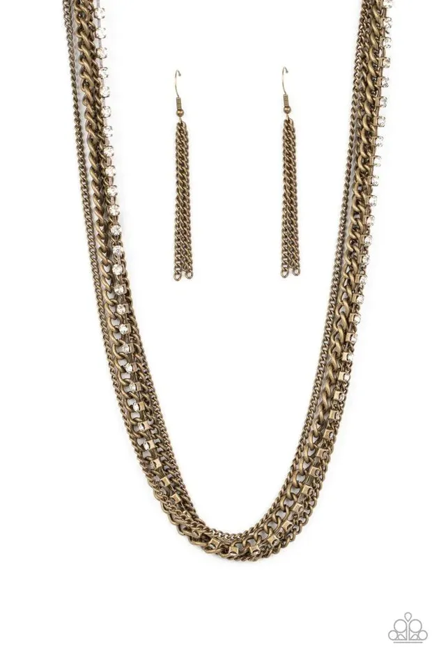 A Finishing Touch Jewelry Necklaces Paparazzi Free To CHAINge My Mind Brass Necklace