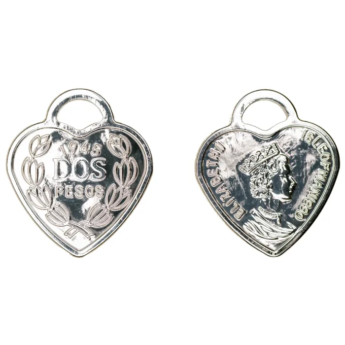 Continental Beads Charm Necklaces Dos Pesos Heart Charm Sold by the Piece K151