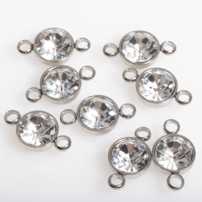 Continental Beads Earrings Permanent Jewelry Gold Connectors with CZ Crystals 10mm available in Silver Gold sold Individually CONN10SS