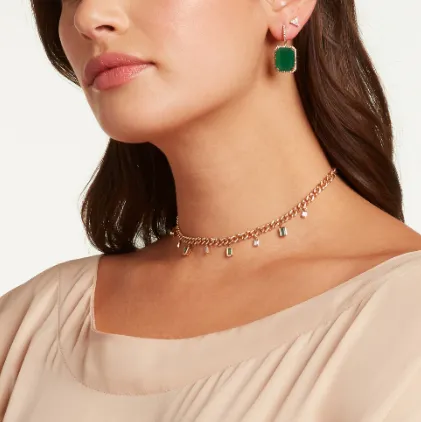 Necklaces SHAY JEWELRY DIAMOND EMERALD BAGUETTE DROP LINK NECKLACE