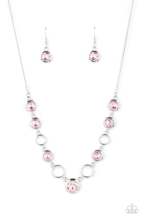 Paparazzi Elegantly Elite Pink Necklace A Finishing Touch Jewelry Necklaces