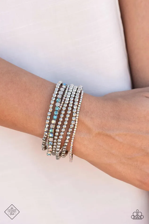 Paparazzi Stellar Sequence Blue Bracelet August 2023 Fashion Fix A Finishing Touch Bracelets