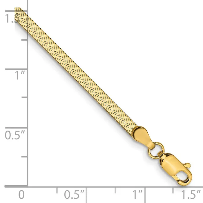10k 25mm Silky Herringbone Chain Bracelet Qgold Bracelets 10k 25mm Silky Herringbone Chain Bracelet Qgold Bracelets