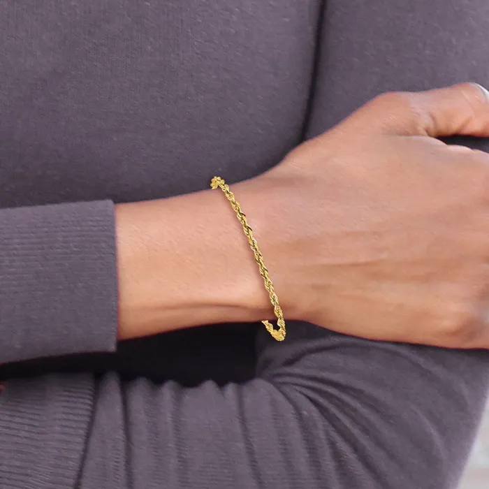 10k Yellow Gold 28 mm SemiSolid Rope Bracelet 127 grams Qgold Bracelets 10k Yellow Gold 28 mm SemiSolid Rope Bracelet 127 grams Qgold Bracelets