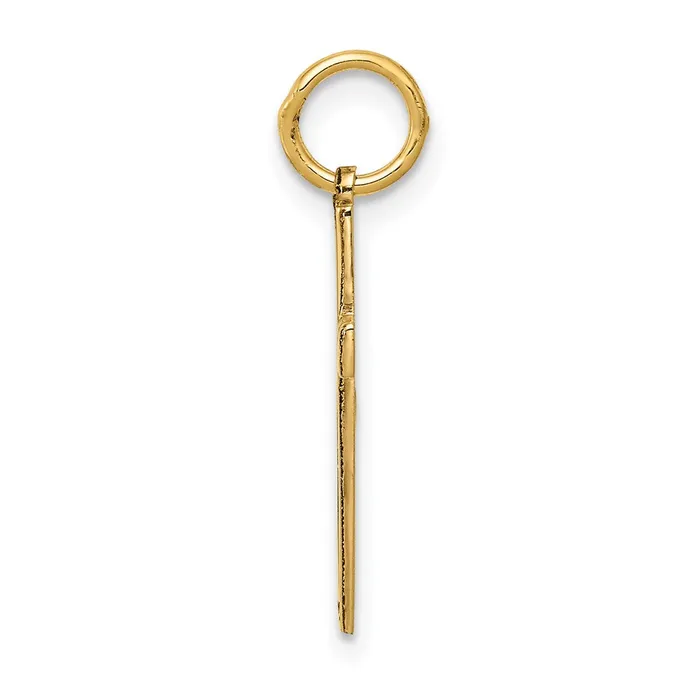 14k Yellow Gold 11 mm Laser Designed Cross Charm 051 grams Qgold Charm Necklaces