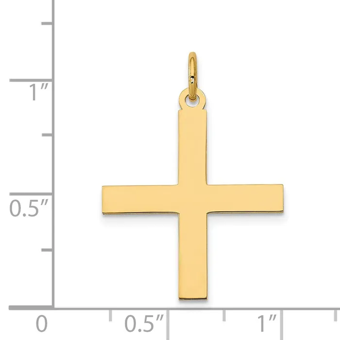 14k Yellow Gold 19 mm Laser Designed Greek Cross Pendant 1 grams Qgold Necklaces