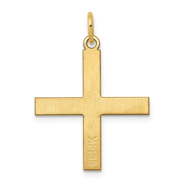 14k Yellow Gold 19 mm Laser Designed Greek Cross Pendant 1 grams Qgold Necklaces