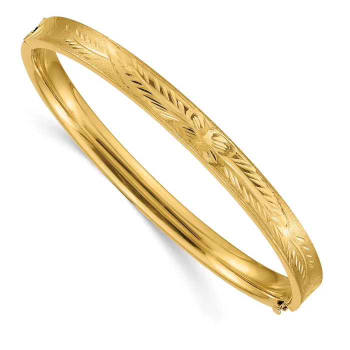 14k Yellow Gold 6 mm 41 Diamondcut Concave Hinged Bangle Bracelet 728 grams Qgold Bracelets 14k Yellow Gold 6 mm 41 Diamondcut Concave Hinged Bangle Bracelet 728 grams Qgold Bracelets