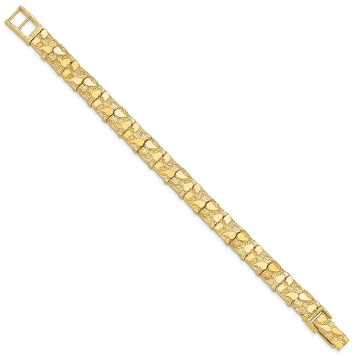 14k Yellow Gold 95 mm Nugget Bracelet 2439 grams Qgold Bracelets 14k Yellow Gold 95 mm Nugget Bracelet 2439 grams Qgold Bracelets