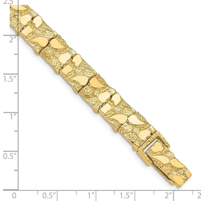 14k Yellow Gold 95 mm Nugget Bracelet 2439 grams Qgold Bracelets 14k Yellow Gold 95 mm Nugget Bracelet 2439 grams Qgold Bracelets