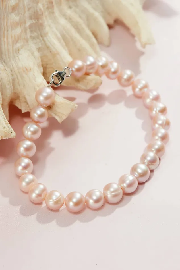 Bracelets AME Jewellery Lavender Freshwater Pearl Strand Bracelet with Sterling Silver Clasp