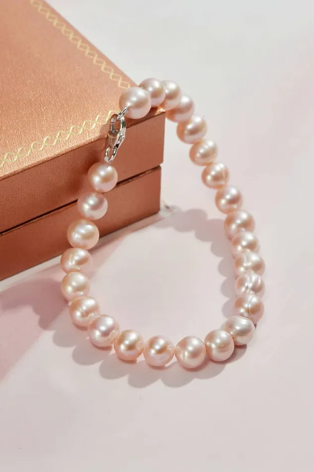 Bracelets AME Jewellery Lavender Freshwater Pearl Strand Bracelet with Sterling Silver Clasp