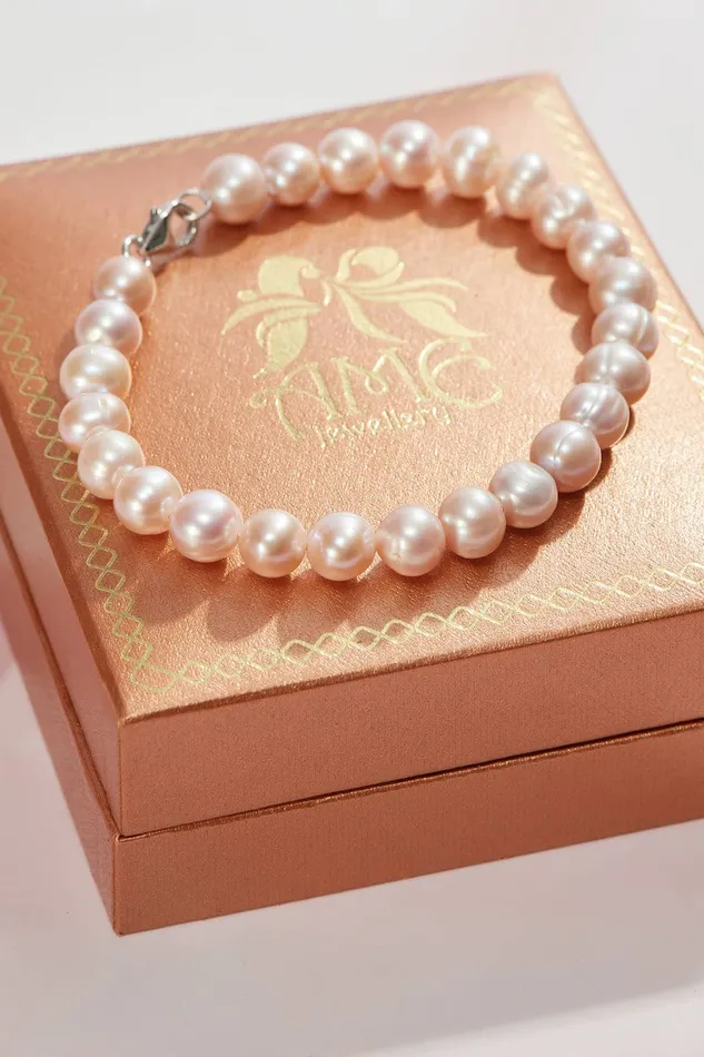 Bracelets AME Jewellery Lavender Freshwater Pearl Strand Bracelet with Sterling Silver Clasp