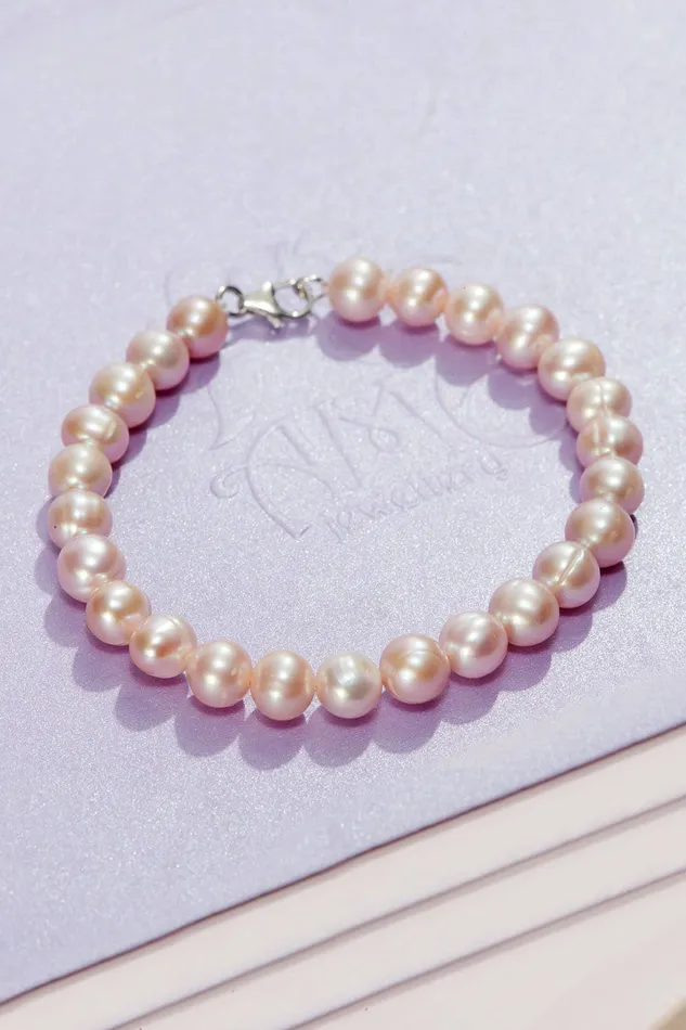Bracelets AME Jewellery Lavender Freshwater Pearl Strand Bracelet with Sterling Silver Clasp