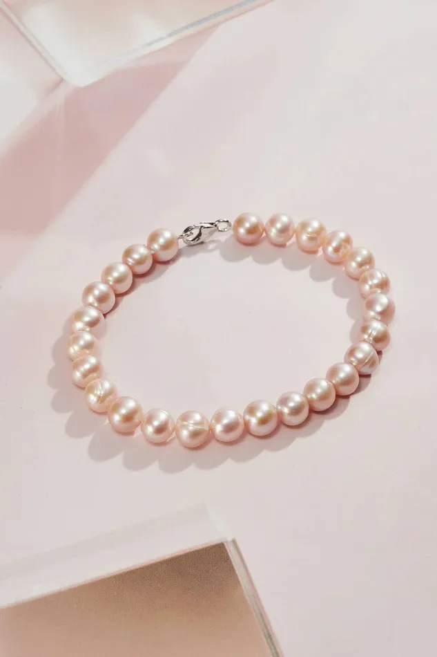 Bracelets AME Jewellery Lavender Freshwater Pearl Strand Bracelet with Sterling Silver Clasp