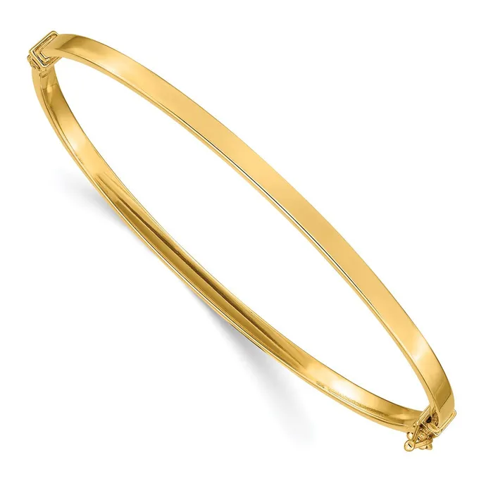 Bracelets Qgold 14k Yellow Gold 3 mm Polished Hinged Bangle Bracelet 349 grams Bracelets Qgold 14k Yellow Gold 3 mm Polished Hinged Bangle Bracelet 349 grams