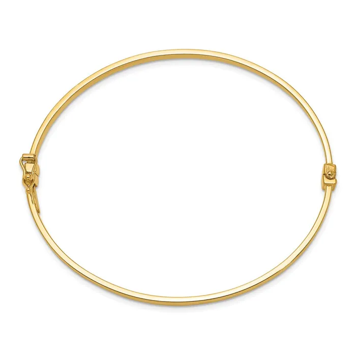 Bracelets Qgold 14k Yellow Gold 3 mm Polished Hinged Bangle Bracelet 349 grams Bracelets Qgold 14k Yellow Gold 3 mm Polished Hinged Bangle Bracelet 349 grams