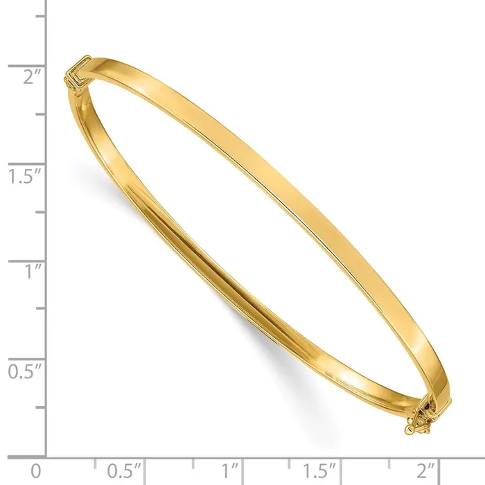 Bracelets Qgold 14k Yellow Gold 3 mm Polished Hinged Bangle Bracelet 349 grams Bracelets Qgold 14k Yellow Gold 3 mm Polished Hinged Bangle Bracelet 349 grams