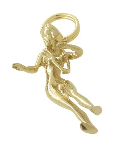 Charm Necklaces Antique Jewelry Mall Antique Hula Girl Charm in 14 Karat Gold Charm Necklaces Antique Jewelry Mall Antique Hula Girl Charm in 14 Karat Gold