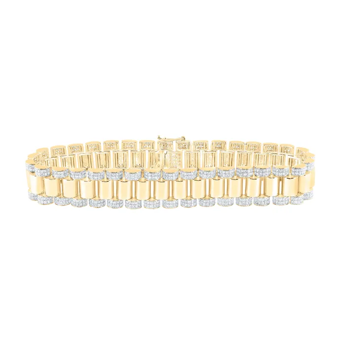 GND Bracelets 10Kt TwoTone Gold 4 13CtwDia Cn 135Mm Mens Bracelet 85 Inch 4004 grams GND Bracelets 10Kt TwoTone Gold 4 13CtwDia Cn 135Mm Mens Bracelet 85 Inch 4004 grams