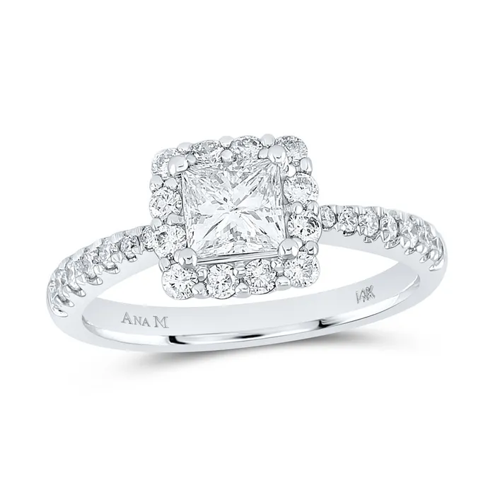 GND Gold Halo Bridal Wedding Engagement Ring 114 Cttw Princess Natural Diamond Womens 374 grams Rings GND Gold Halo Bridal Wedding Engagement Ring 114 Cttw Princess Natural Diamond Womens 374 grams Rings