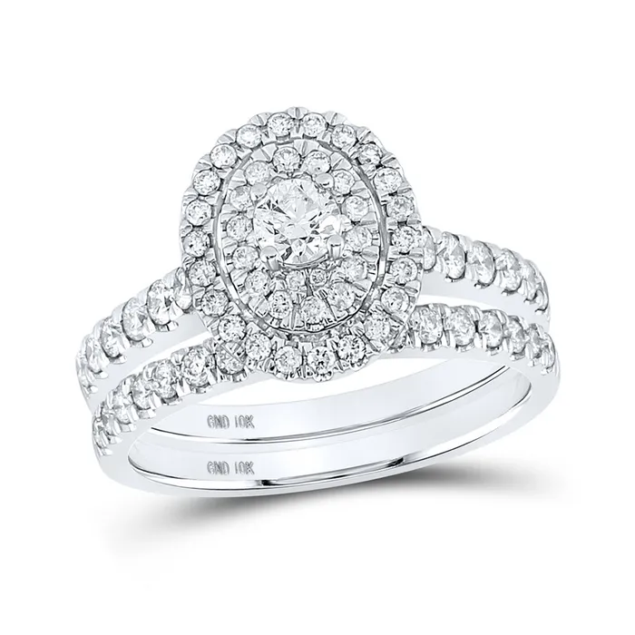 GND Gold Oval Bridal Wedding Ring Band Set 1 Cttw Round Natural Diamond Womens 448 grams Rings GND Gold Oval Bridal Wedding Ring Band Set 1 Cttw Round Natural Diamond Womens 448 grams Rings