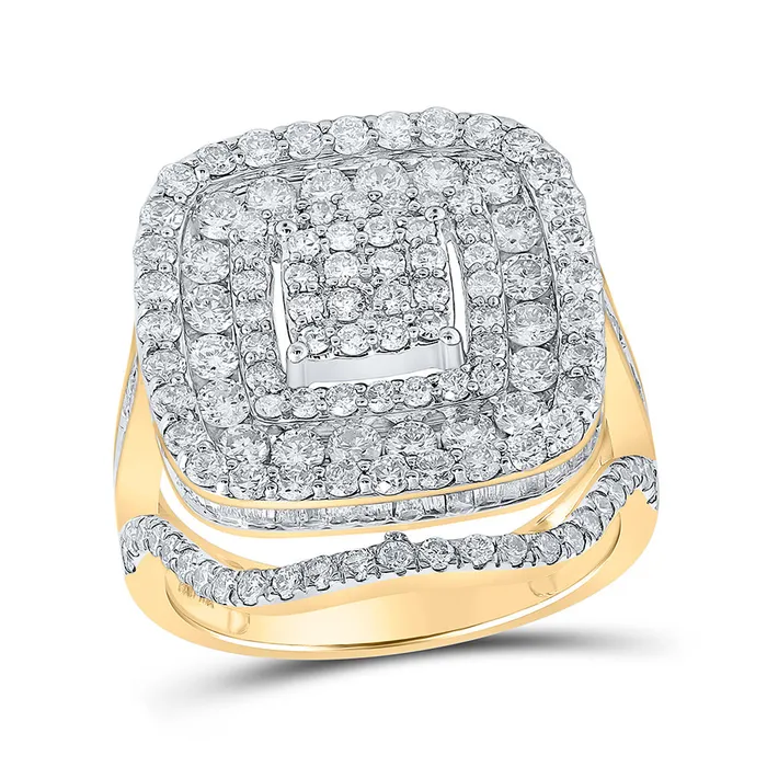 GND Gold Square Ring 234 Cttw Round Natural Diamond Womens 513 grams Rings GND Gold Square Ring 234 Cttw Round Natural Diamond Womens 513 grams Rings