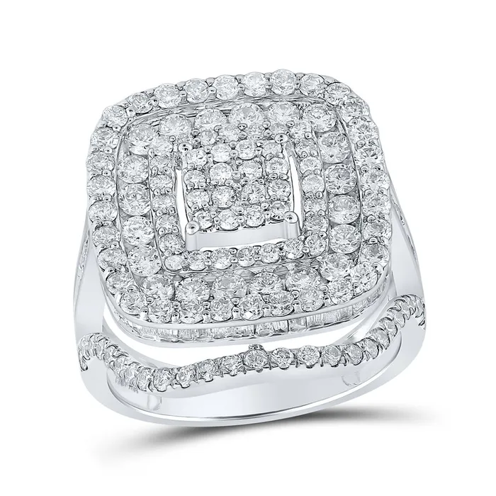 GND Gold Square Ring 234 Cttw Round Natural Diamond Womens 513 grams Rings GND Gold Square Ring 234 Cttw Round Natural Diamond Womens 513 grams Rings