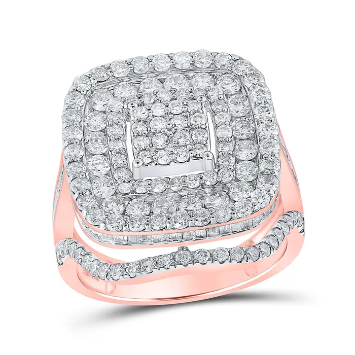 GND Gold Square Ring 234 Cttw Round Natural Diamond Womens 513 grams Rings GND Gold Square Ring 234 Cttw Round Natural Diamond Womens 513 grams Rings