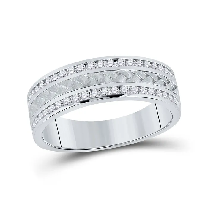 GND Rings Gold Band Wedding Ring 12 Cttw Round Natural Diamond Mens