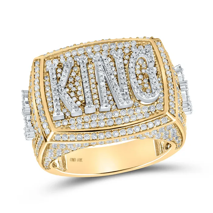 GND Rings Gold King Fashion Ring 234 Cttw Round Natural Diamond Mens