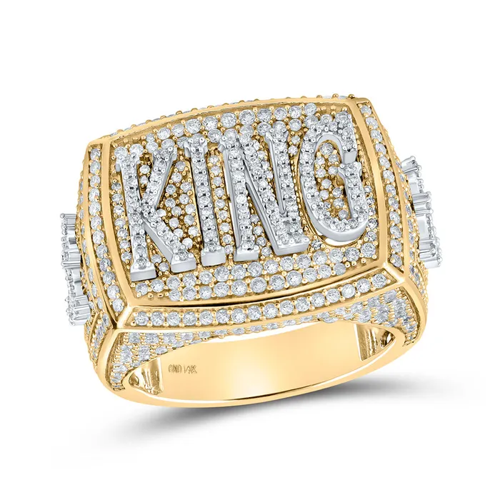 GND Rings Gold King Fashion Ring 234 Cttw Round Natural Diamond Mens GND Rings Gold King Fashion Ring 234 Cttw Round Natural Diamond Mens