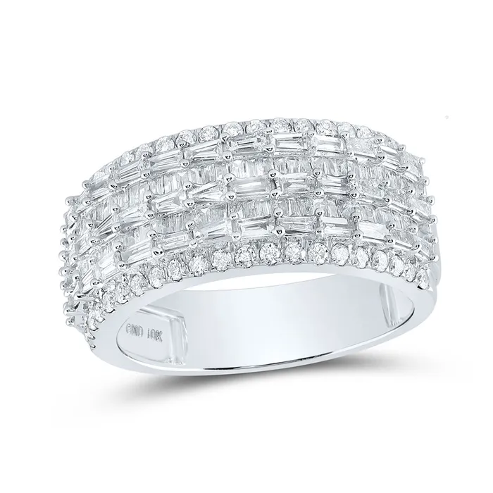 GND Rings Gold Round Band Ring 134 Cttw Baguette Natural Diamond Mens GND Rings Gold Round Band Ring 134 Cttw Baguette Natural Diamond Mens