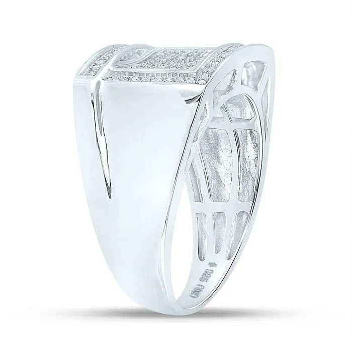 GND Rings Sterling Silver Cluster Ring 13 Cttw Round Natural Diamond Mens 682 grams GND Rings Sterling Silver Cluster Ring 13 Cttw Round Natural Diamond Mens 682 grams