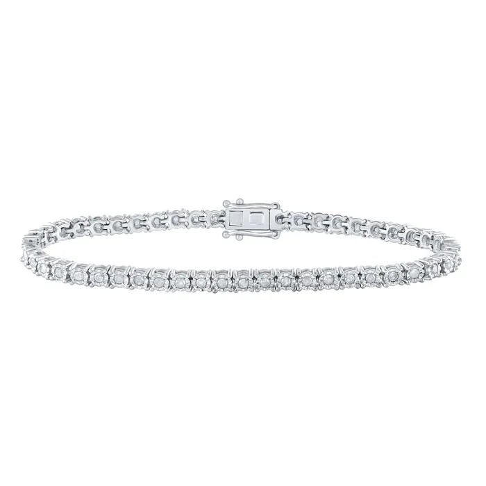 GND Sterling Silver 1CtwDia Gift Bracelet 1132 grams Bracelets